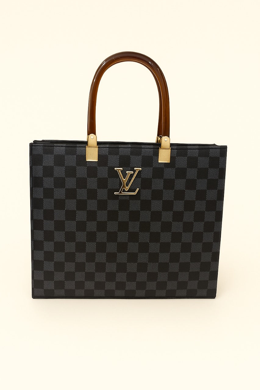 ELEGANCE CHECK TOTE