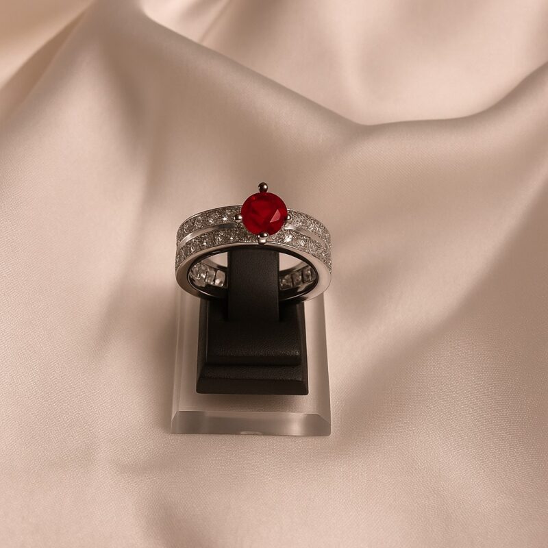 Double Layer Small Red Diamond Ring(DL001)