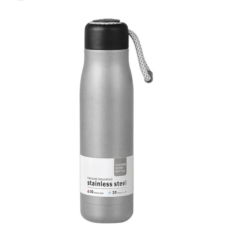 Stainless Steel Water Bottle, 500 ml, Double Wall Vacuum Insulated (Silver) - Image 4