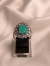 Round Tapered Sea Green Stone Ring(RT003)