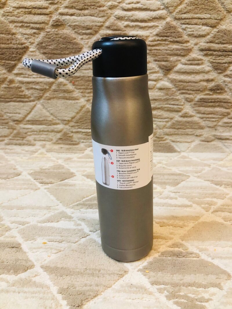 Stainless Steel Water Bottle, 500 ml, Double Wall Vacuum Insulated (Silver)